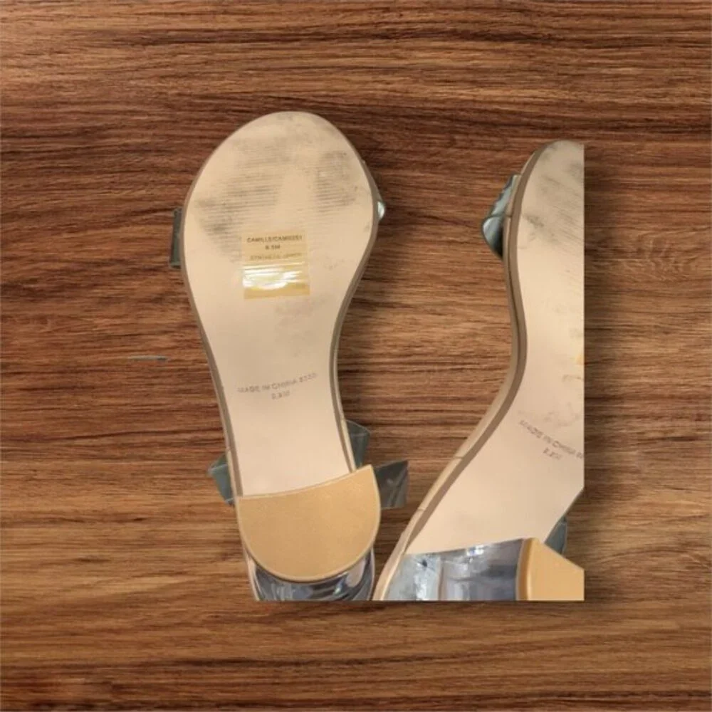 Steve Madden Womens Camille Peep Toe Ankle Strap Sandals,‎ Clear Size 9.5 - Picture 8 of 9